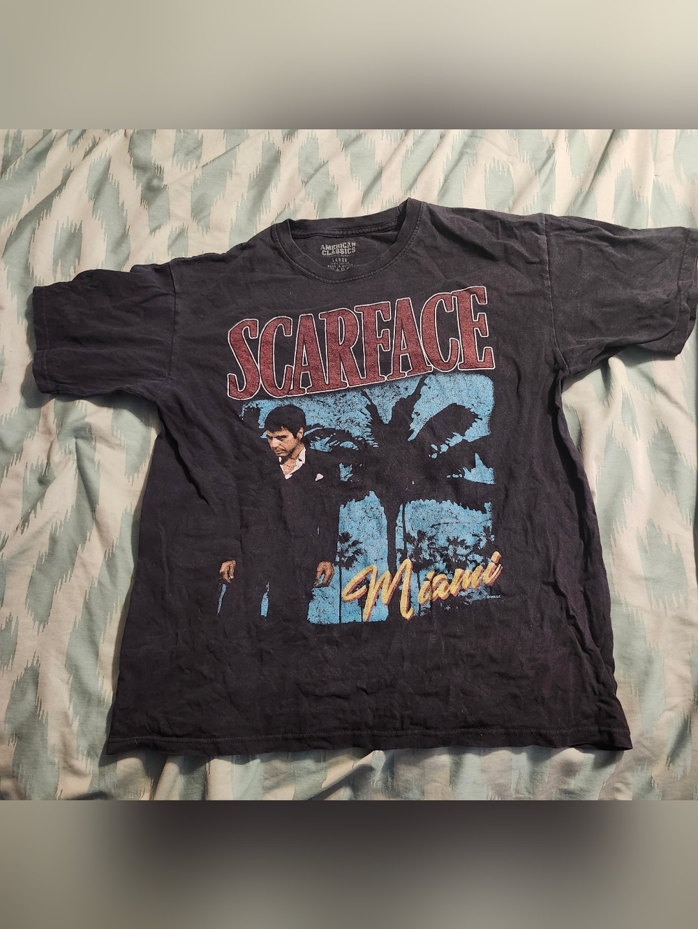 Scarface Movie Tony Montana Miami Palms Al Pacino T Shirt  Men's Size Large